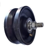 Rueda guía 4" fierro vaciado para ángulo