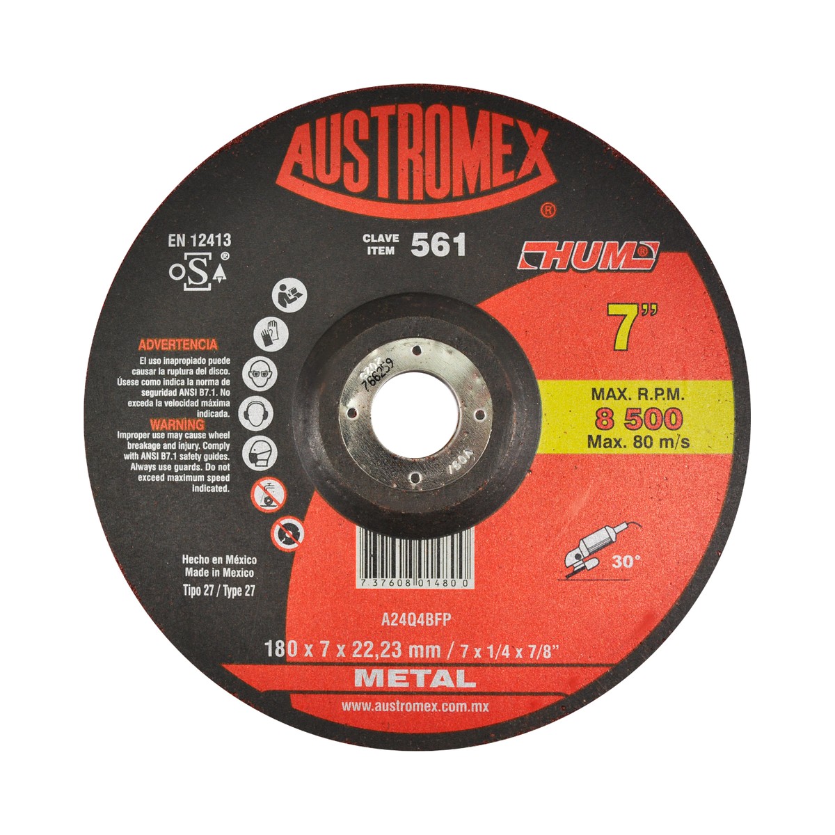Disco desbaste 7" Austromex