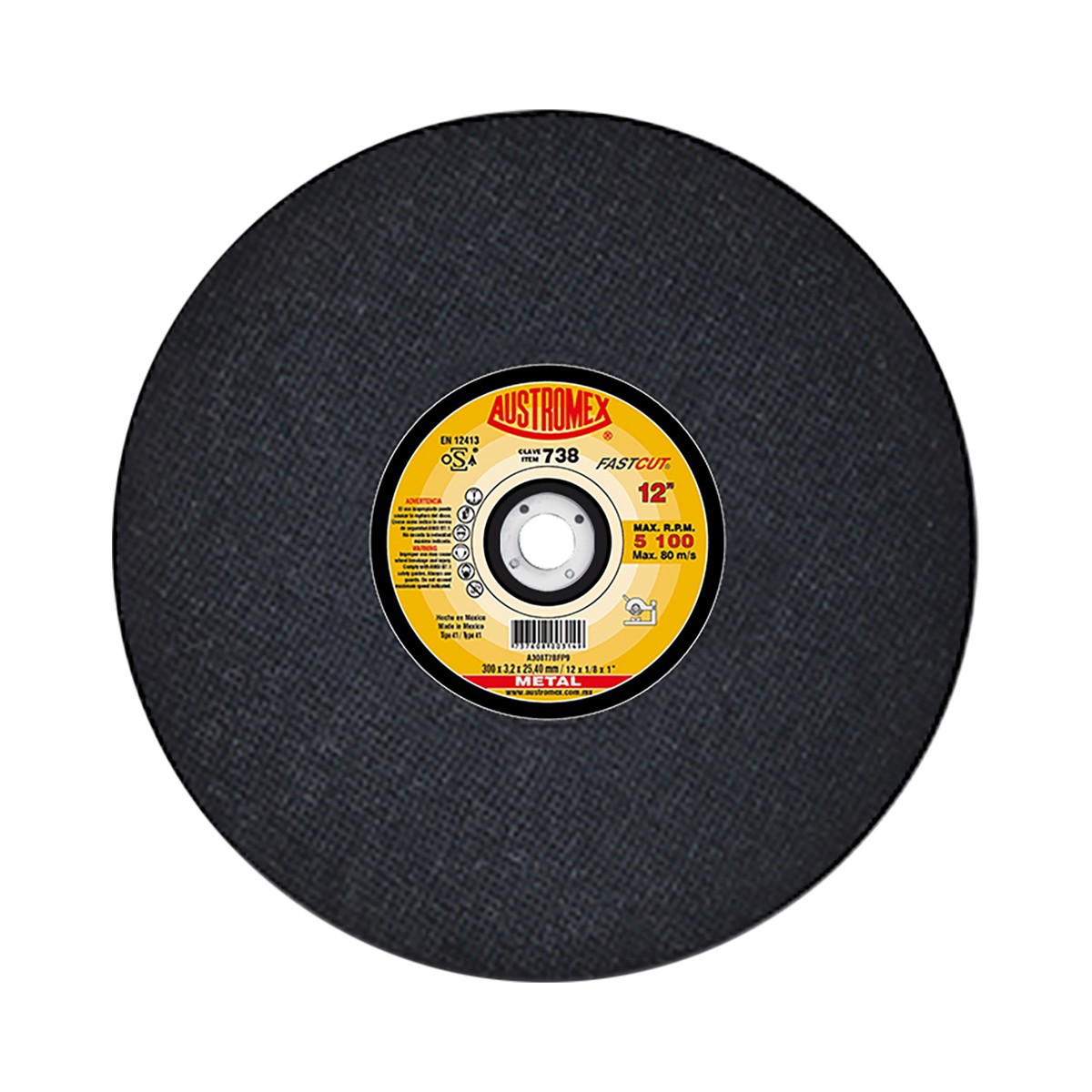 Disco corte metal 12"x1/8x1" Austromex