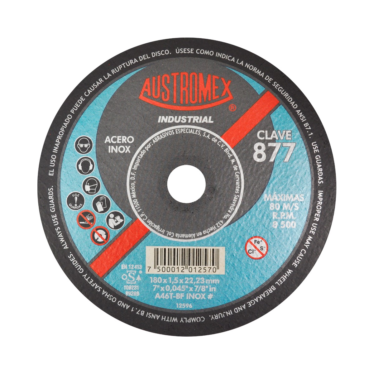 Disco Corte Inox 7" x 0.045" Austromex 877