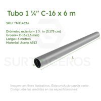 Tubo Mofle 1-1/4" C-16 x 6MTS