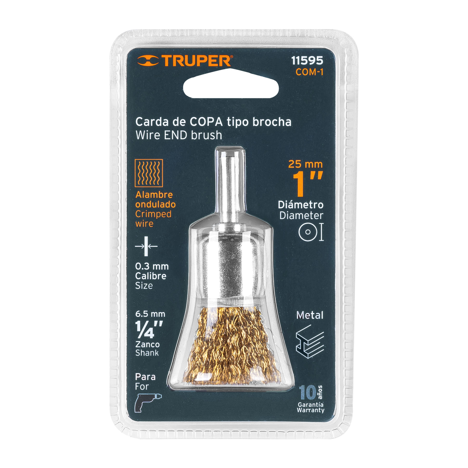 Carda de copa 1" alambre grueso para taladro, Truper (Cód: 11595) - Imagen 4