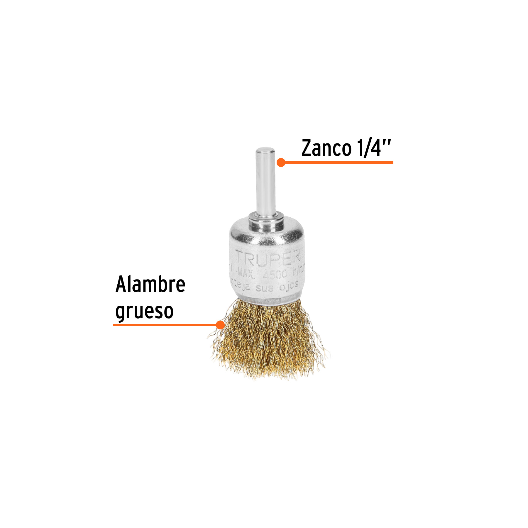 Carda de copa 1" alambre grueso para taladro, Truper (Cód: 11595) - Imagen 2
