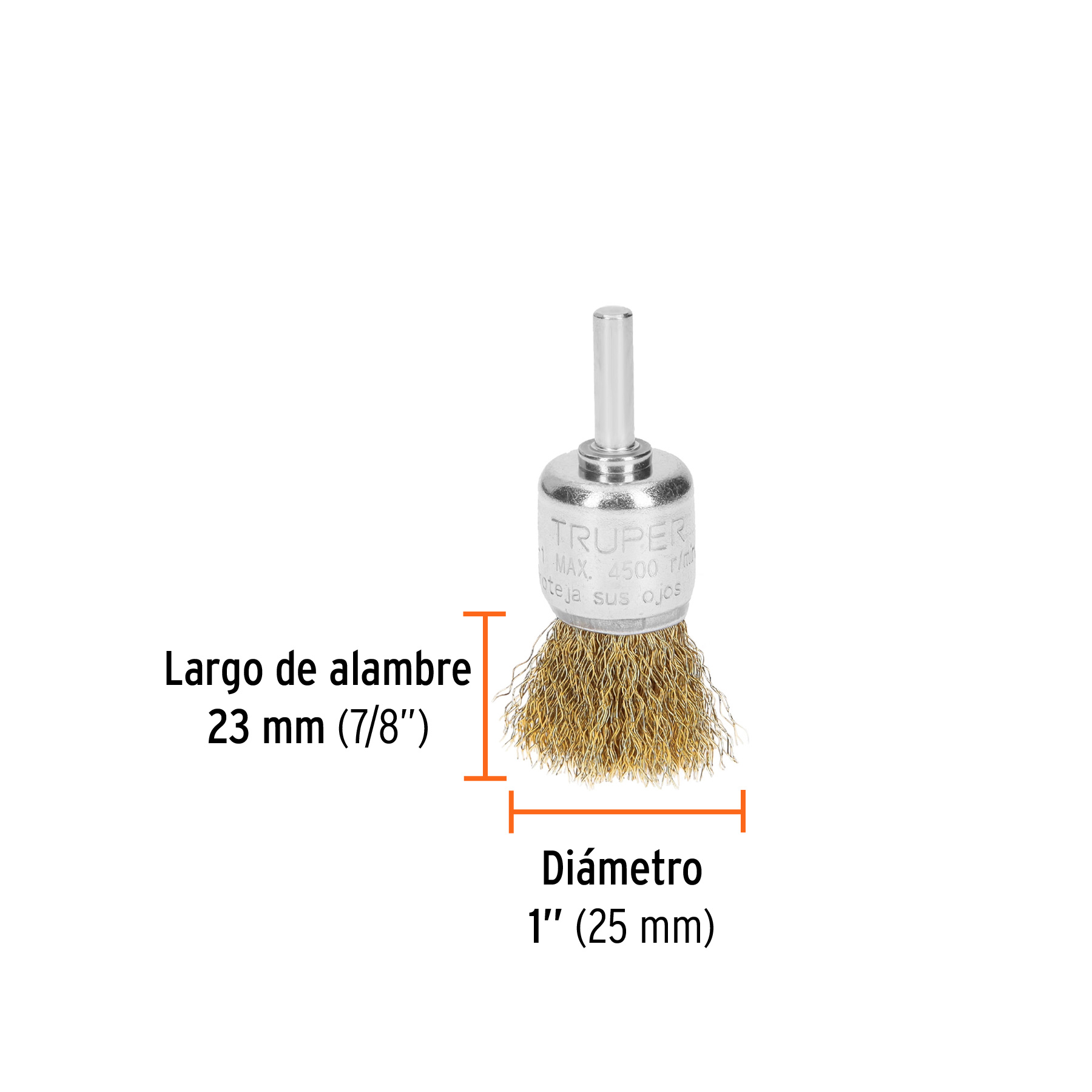 Carda de copa 1" alambre grueso para taladro, Truper (Cód: 11595) - Imagen 3