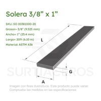 Solera 3/8" x 1" x 6MTS    (Acero ASTM A36)