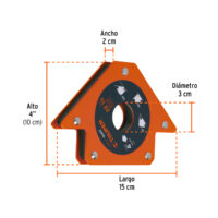 Escuadra magnética p/soldar, 4", capacidad 22 kg, TRUPER (Cod 15407) - Imagen 3