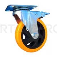 Rueda giratoria 3" PVC con freno (Capacidad: 80kg)