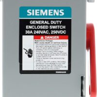 Interruptor de seguridad de 30 A 3P 240 V  sin fusible SIEMENS GNF321A