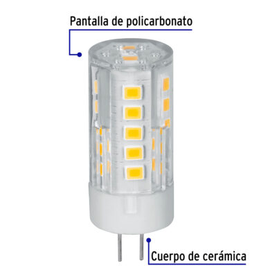 Lámpara de LED tipo cápsula 3 W base G4 luz cálida VOLTECK - Imagen 4