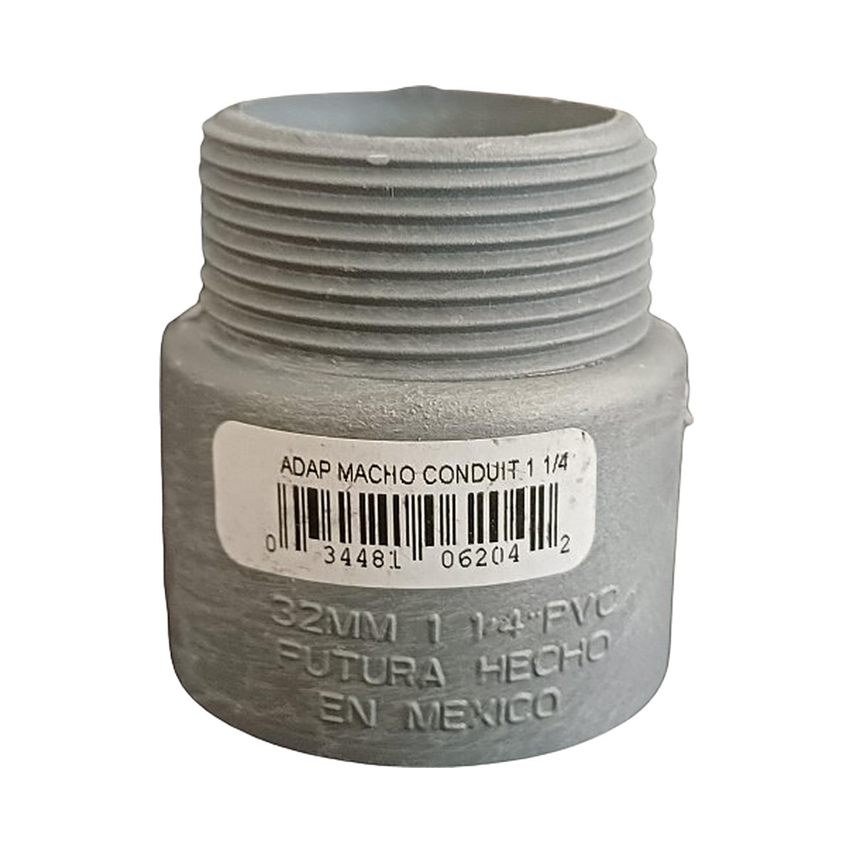 Adaptador Macho PVC Gris Conduit 1-1/4"