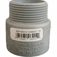 Adaptador Macho PVC Gris Conduit 1-1/4"