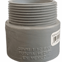 Adaptador Macho PVC Gris Conduit 1-1/2"