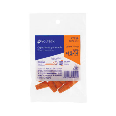 Bolsa con 10 capuchones para cable, calibres 14 a 12 AWG, 47329 - Imagen 3