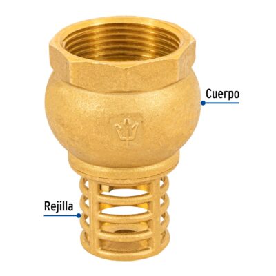 Pichancha con rejilla de latón 1-1/4", Foset 49047 - Imagen 3