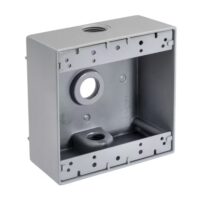 Caja eléctrica 4x4 resistente a la intemperie, de 1/2" y 3 orificios