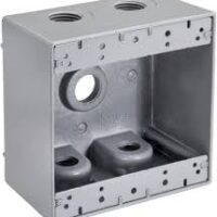 Caja eléctrica 4x4 resistente a la intemperie, de 1" y 5 orificios