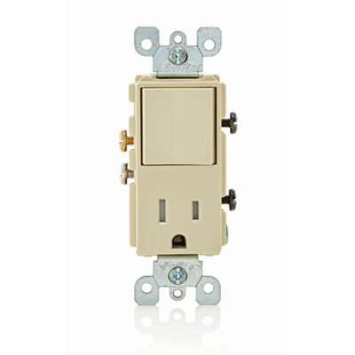 Apagador Decora Combinado 15A 125V Marfil Leviton 5625-I