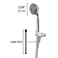 Regadera de teléfono 3-1/4" con soporte, FOSET AERO R-011 - Imagen 5