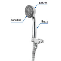 Regadera de teléfono 3-1/4" con soporte, FOSET AERO R-011 - Imagen 6