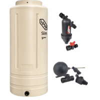 Tinaco IUSA Slim Tricapa Beige 800 L Diámetro de 78 cm. Incluye flotador, filtro lavable y accesorios