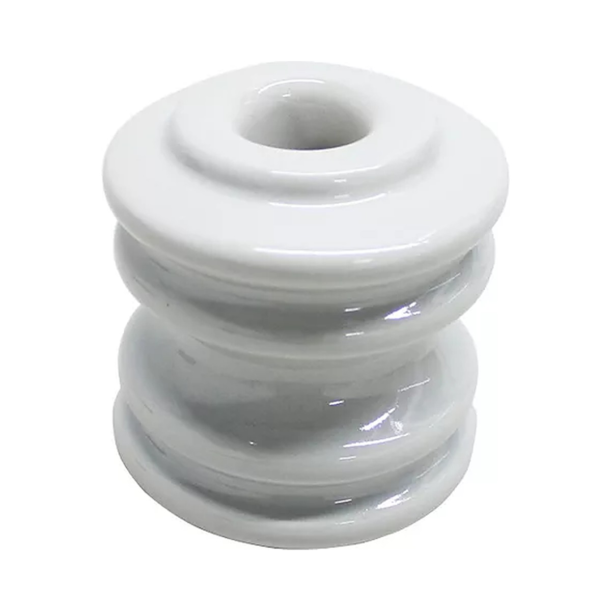 Aislador de porcelana color blanco
