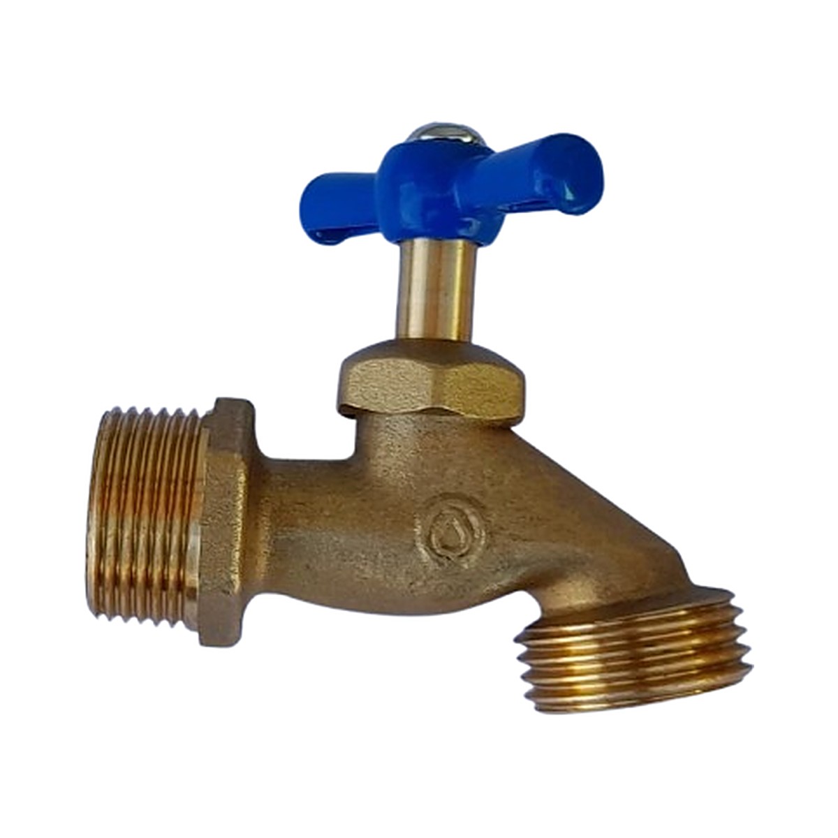 Llave para manguera 3/4" BCE con manija azul marca FUTURA