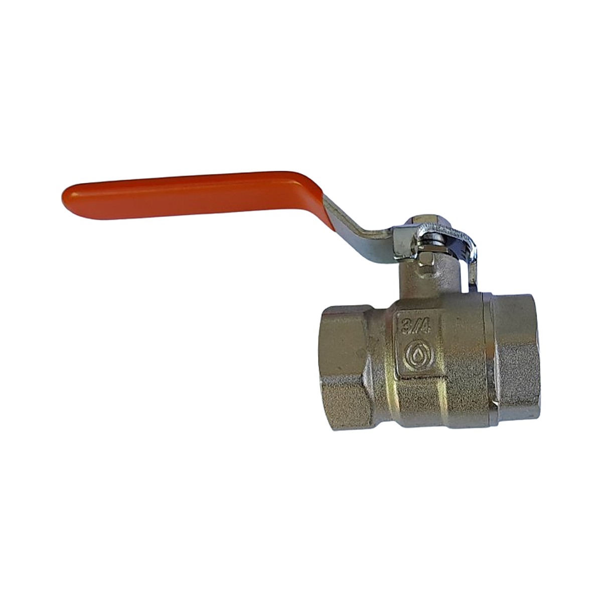 Válvula de esfera 3/4" marca FUTURA con rosca de latón niquelado