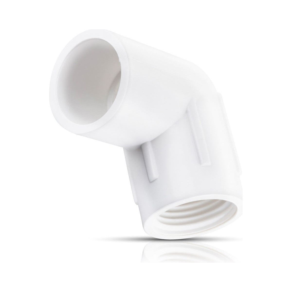 Codo con rosca de 1/2" PVC blanco