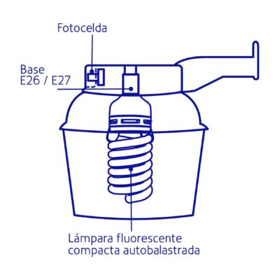 Lampara Suburbana 65 W sensor de luz, SUB-811F - Imagen 2