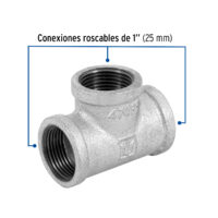 Tee sencilla 1" acero galvanizado, Foset CG-703 - Imagen 2