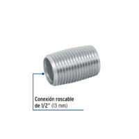 Niple de acero galvanizado 1/2" cuerda corrida, Foset CG-471 - Imagen 2