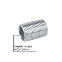 Niple de acero galvanizado 3/4" cuerda corrida, Foset CG-472 - Imagen 2