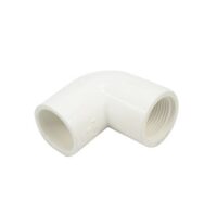 Codo con rosca de 3/4" PVC blanco