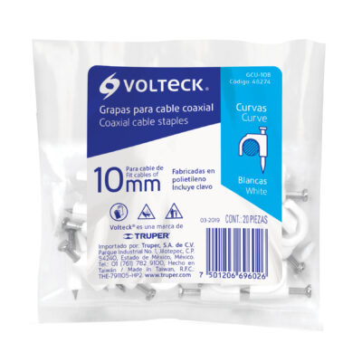 Bolsa con 20 grapas blancas de 10 mm para cable redondo GCU-10B - Imagen 2