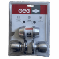 Combo GEO Chapa y doble cilindro tulipán color cromo satinado