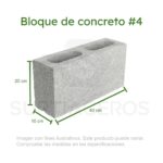 Bloque #4 de concreto (10 cm x 20 cm x 40 cm, f?c=60kg/cm2)