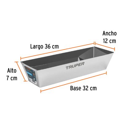 Charola de 12" de acero inoxidable para mezcla, Truper (Clave: CHAR-12) - Imagen 2