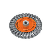 Carda circular 6" alambre trenzado, eje 5/8"-11, Truper (Cod 11597)