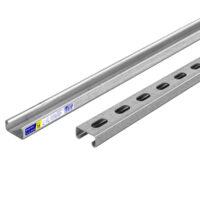 Perfil monocanal perforado 3m, 4x2, calibre 16 (unicanal)