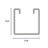Perfil monocanal perforado 3m, 4x4, calibre 16 (unicanal) - Imagen 2