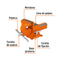Tornillo de banco 4" tipo europeo de hierro nodular, Truper (Cod 100199) - Imagen 2