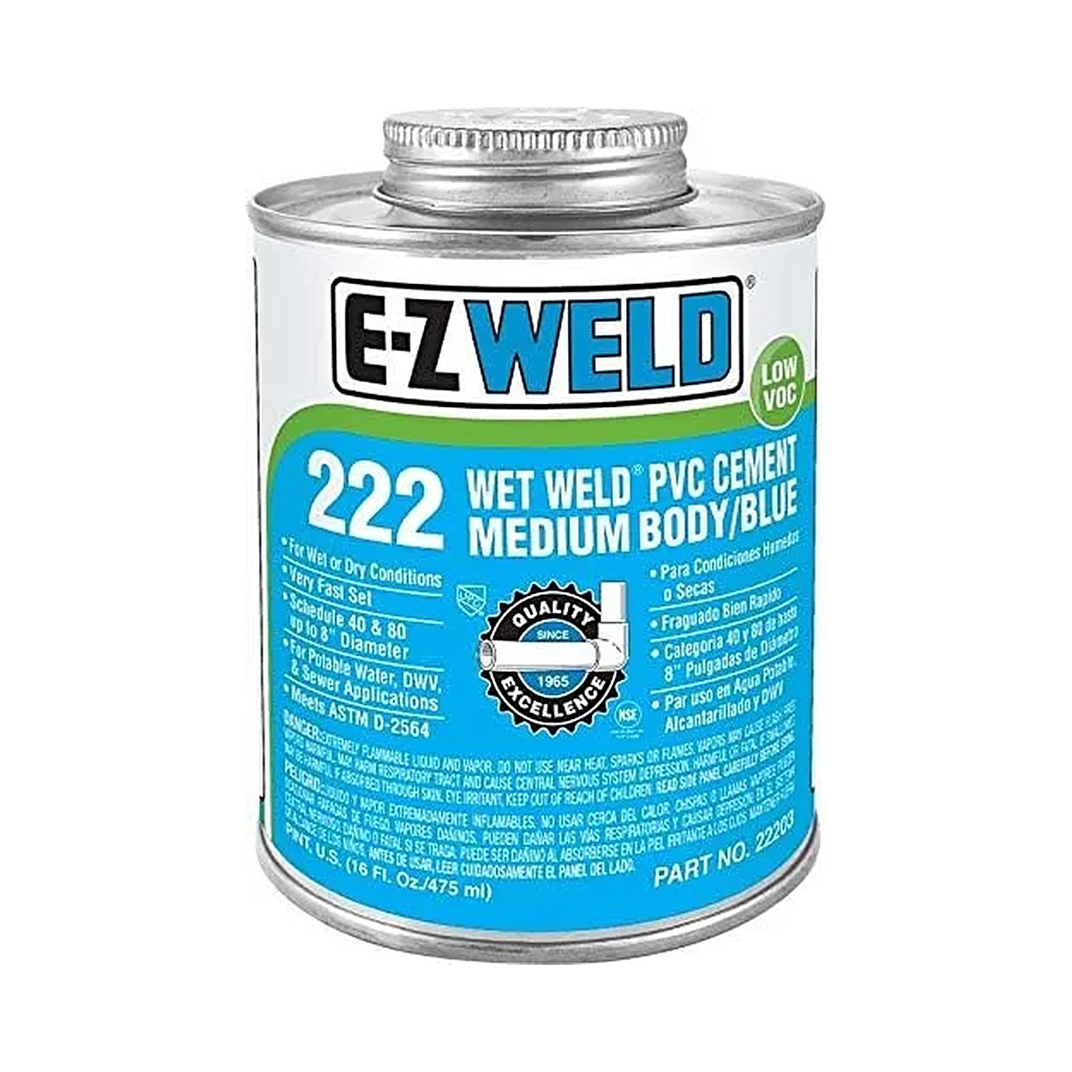 Cemento PVC 473 mL Azul Secado Rapido EZ WELD (Pegamento)