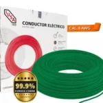 Cable verde calibre 8 venta por caja x 100 metros (THHN/THWN-2) de cobre Marca IUSA