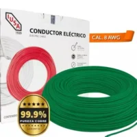 Cable verde calibre 8 venta por caja x 100 metros (THHN/THWN-2) de cobre Marca IUSA