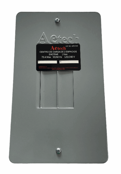 Centro de carga de 2 espacios Aetech (110/220v)