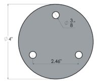 Placa de Fijación Circular de 4" con 3 Perforaciones – Espesor 5/32" - Imagen 2