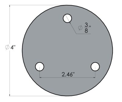 Placa de Fijación Circular de 4" con 3 Perforaciones – Espesor 5/32" - Imagen 2