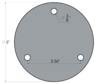 Placa de Fijación Circular de 5" con 3 Perforaciones – Espesor 5/32" - Imagen 2