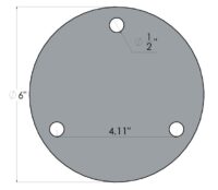 Placa de Fijación Circular de 6" con 3 Perforaciones – Espesor 1/4" - Imagen 2