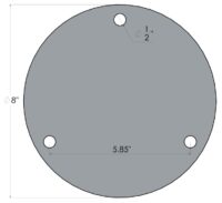 Placa de Fijación Circular de 8" con 3 Perforaciones – Espesor 1/4" - Imagen 2